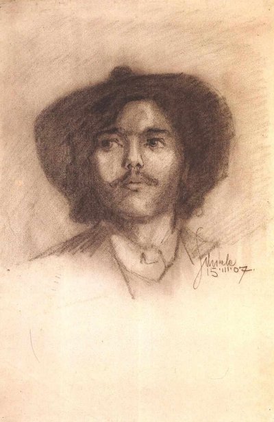 Portrait of a Young Man with Beard and Hat by Egon Schiele